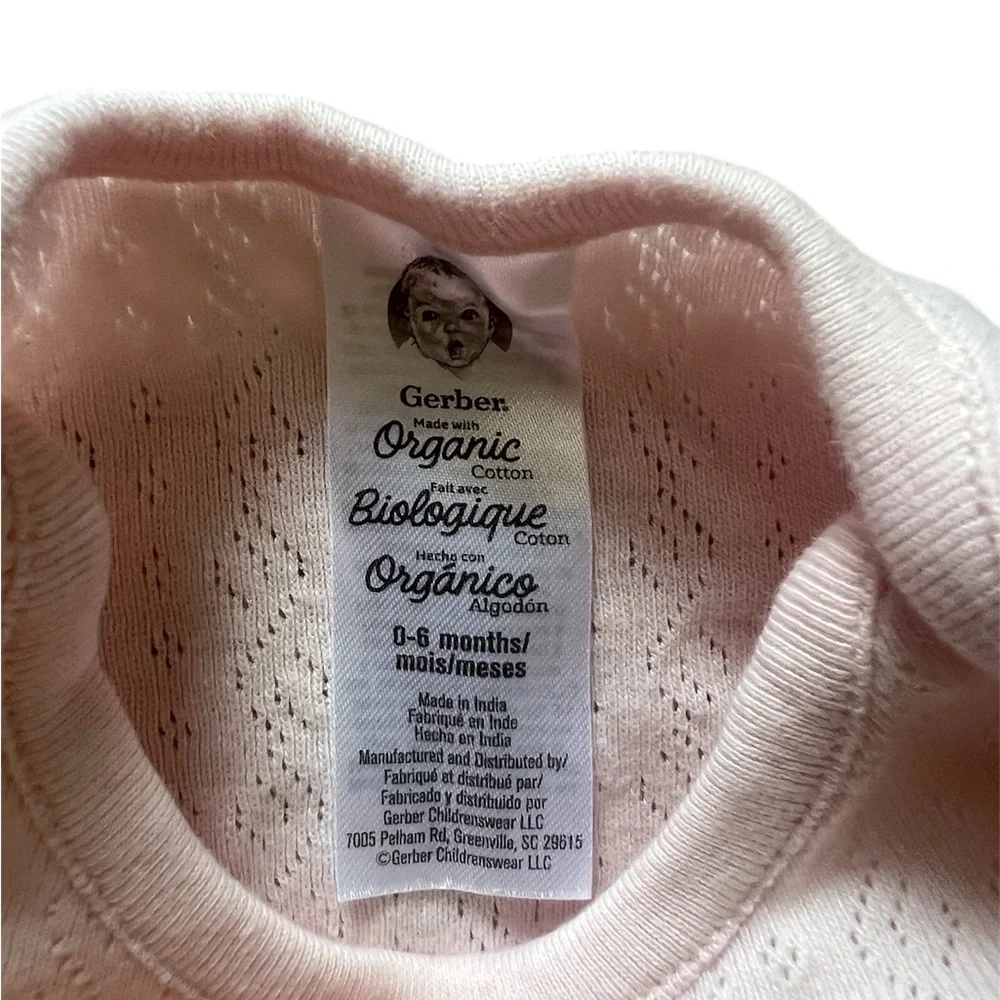 Gerber Light Pink Baby Gown | 0-6M